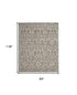 2' X 4' Gray Damask Power Loom Area Rug